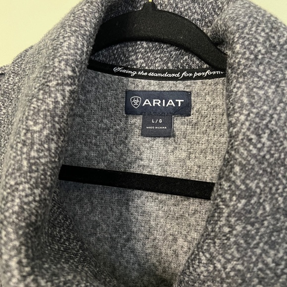 Ariat Contender Equestrian Fleece Asymmetrical Zip Up Women Size Large Gray - Picture 4 of 8